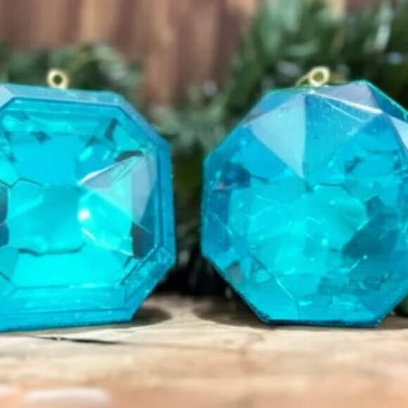 Set of 2, Jewel Ornaments, 4 Inch, Gem Ornaments, Wreath Attachment, Centerpiece - Picture 7 of 13